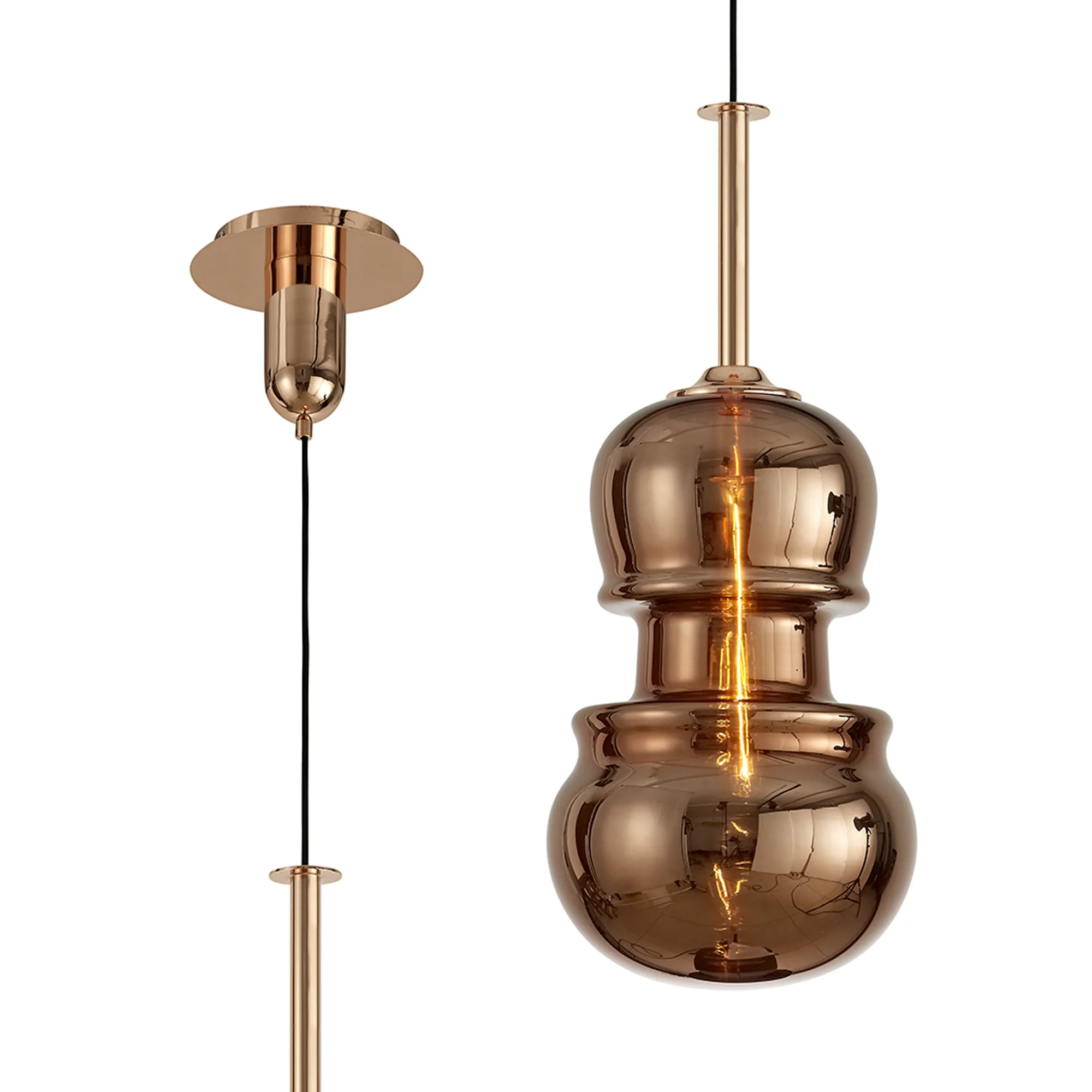 M6692  Sonata Pendant 29cm Round 1 Light Copper